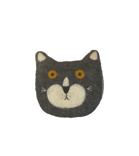 Mithila Handmade Felt Cat Design Purse for Women & Girls