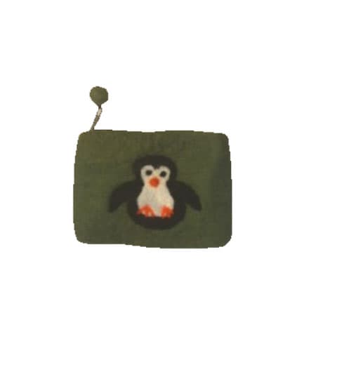 Mithila Handmade Felt Penguin Design Purse for Women & Kids