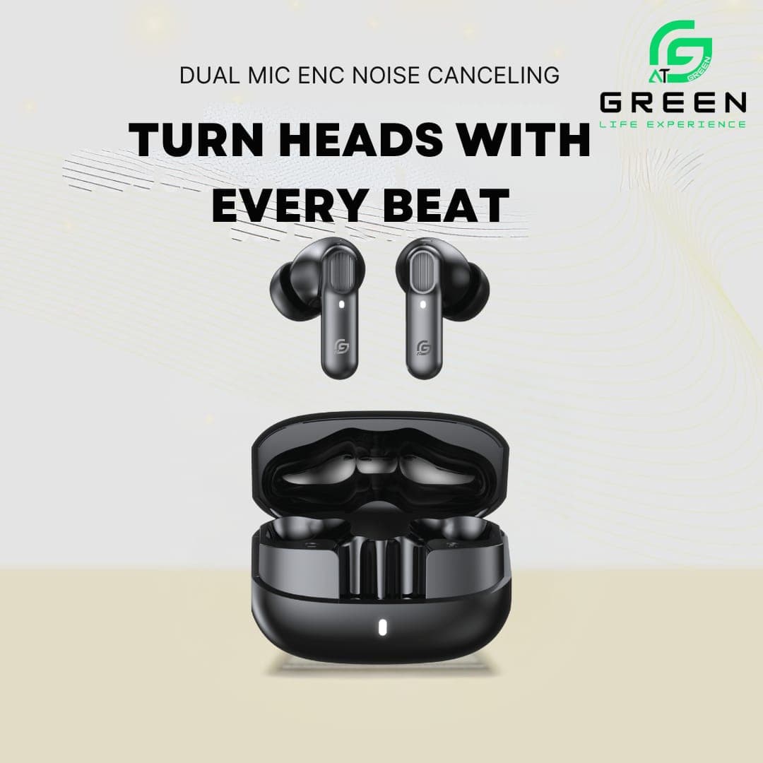 Greenlife Green Airbeat-520 Dual Mic ENC Earbuds | 30 Hours Playtime, IPX4 Waterproof, 13mm Driver electronics — thumbnail 4 of 11