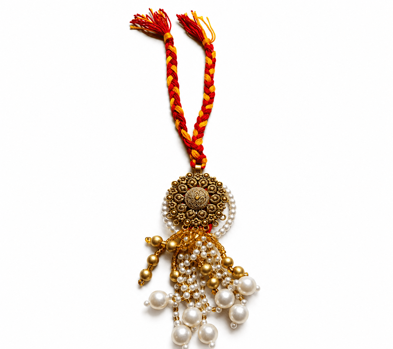 Traditional Babhi Lumba with Pearl & Gold Tassels