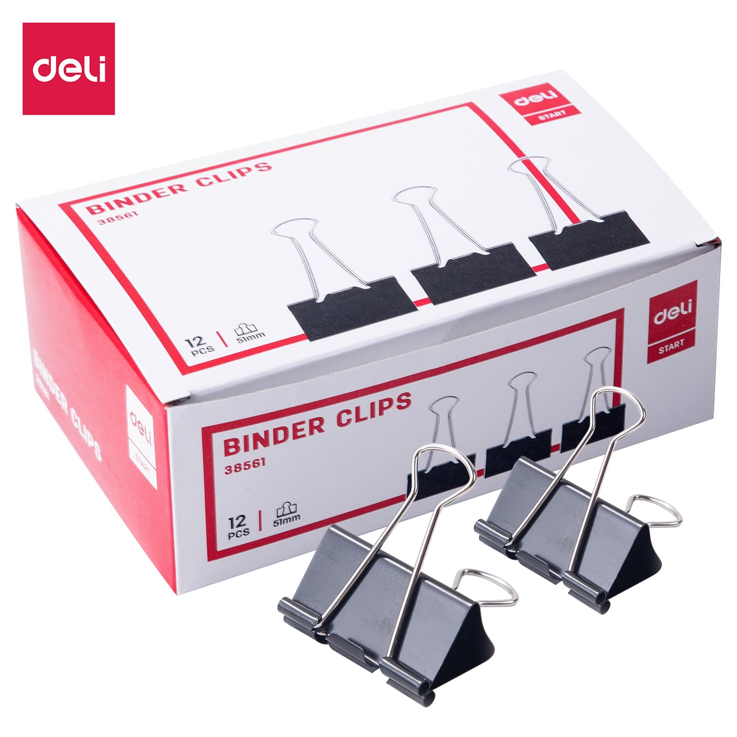 Deli E38561 Effortless Binder Clip – Strong Grip Paper Clip for Office, School & Home