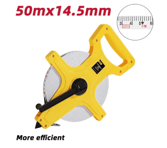 DELI EDL98050 Y Fibreglass Measuring Tape – Durable Long Measuring Tape for Construction, Surveying & Outdoor Use