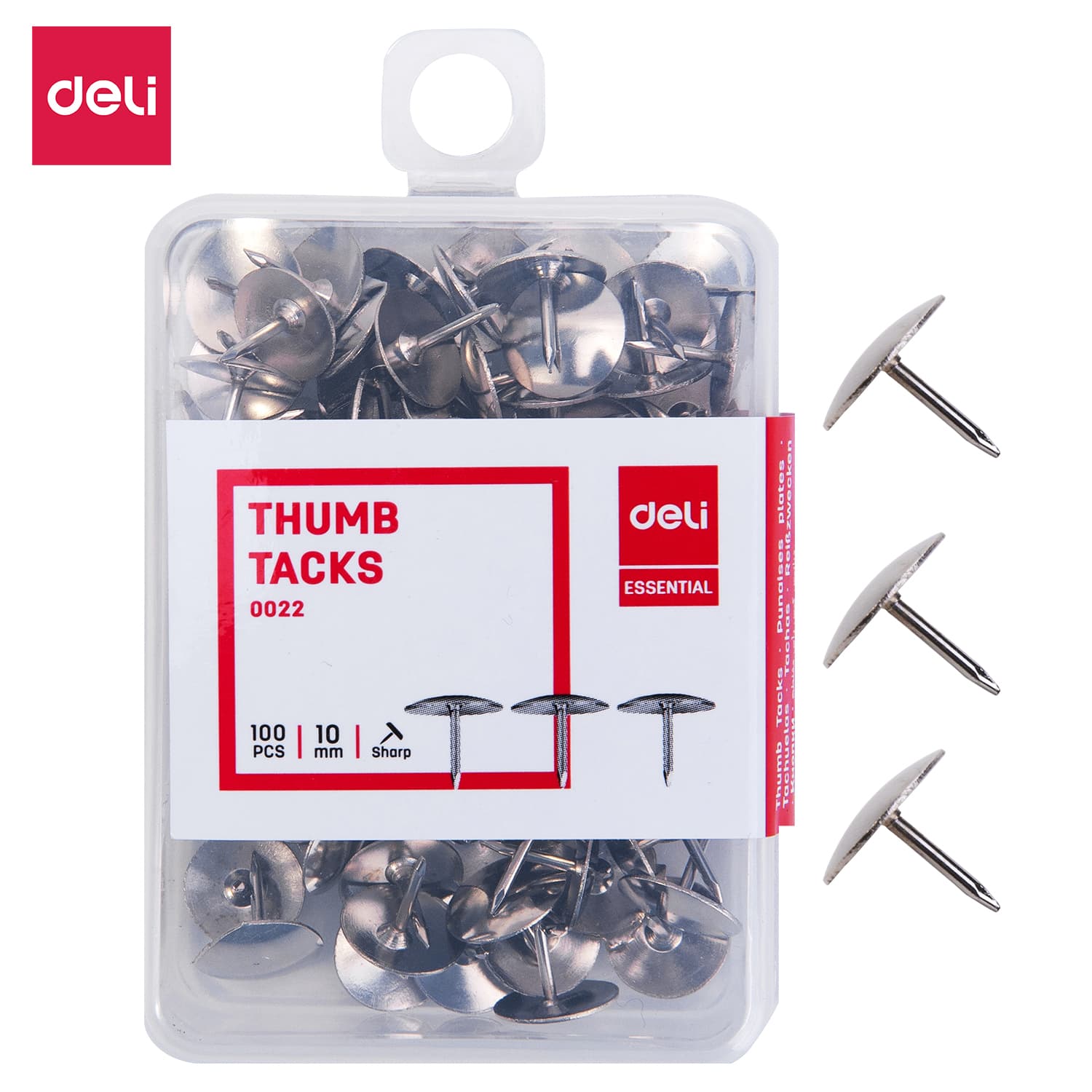Deli E0022 Thumb Tack – Durable Steel Push Pins for Notice Boards, Cork Boards & Office Use