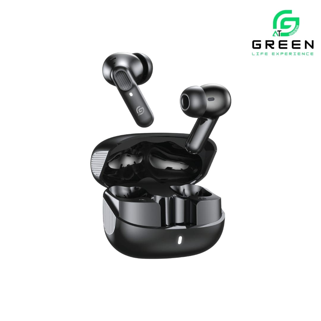 Green Airbeat-520 Dual Mic ENC Earbuds | 30 Hours Playtime, IPX4 Waterproof, 13mm Driver