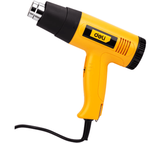 Deli Tools EDL391201 Heat Gun 2000W Professional Electric Hot Air Gun for Paint Removal, Shrink Wrapping & DIY Projects