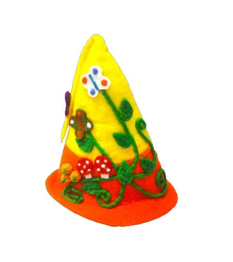 Mithila Handmade Handicraft Felt Material Cone Shaped Hat for Party, Festival & Costume Wear