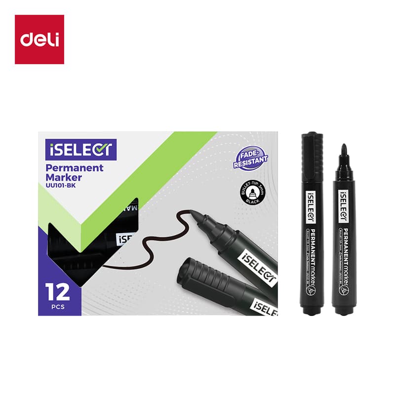 Deli DELI UU101-BK iSelect Permanent Bullet Marker Black | Waterproof & Quick-Drying Marker per pcs stationary, toys & sports — thumbnail 5 of 6