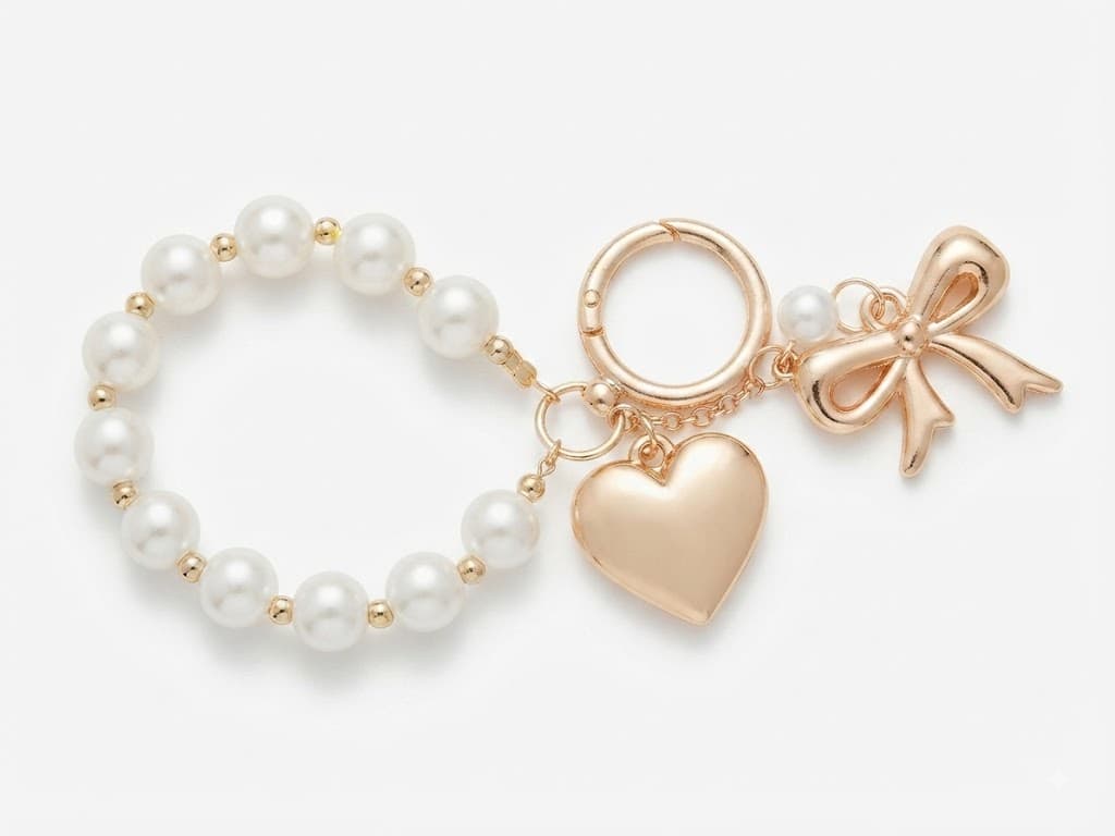 Pearl Strap Handbag Charm – Elegant Bag Accessory & Stylish Keychain