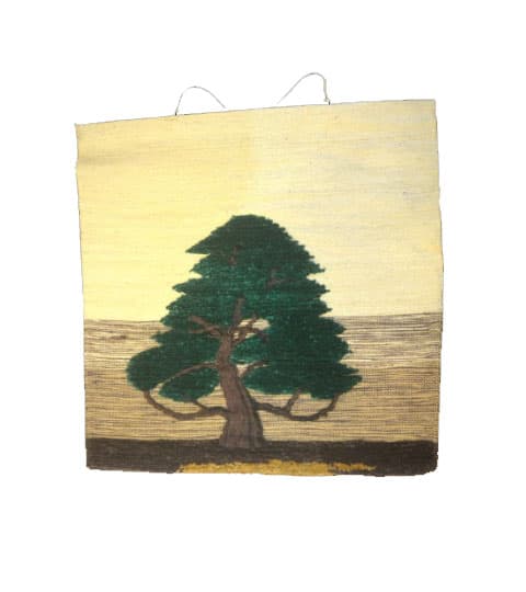 Mithila Handmade Handicraft Felt Green Tree Wall Hanging Decor for Home & Office