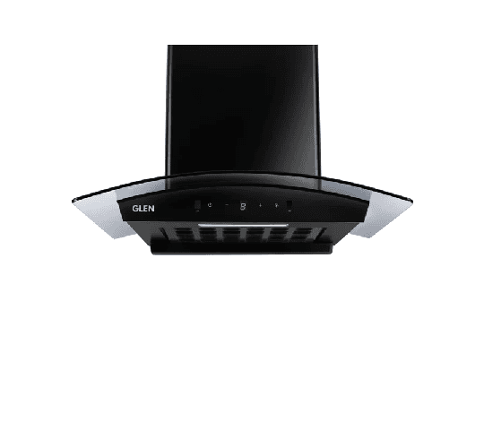 GLEN Auto Clean Curved Glass Filter-less Kitchen Chimney with Motion Sensor & Digital Display 1500 m³/h (6059 DI BL AC)