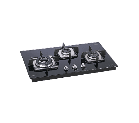 GLEN 3 Burner Glass Hob 1073 SQHTINTR | Triple Ring & Italian Double Ring Burner Auto Ignition product