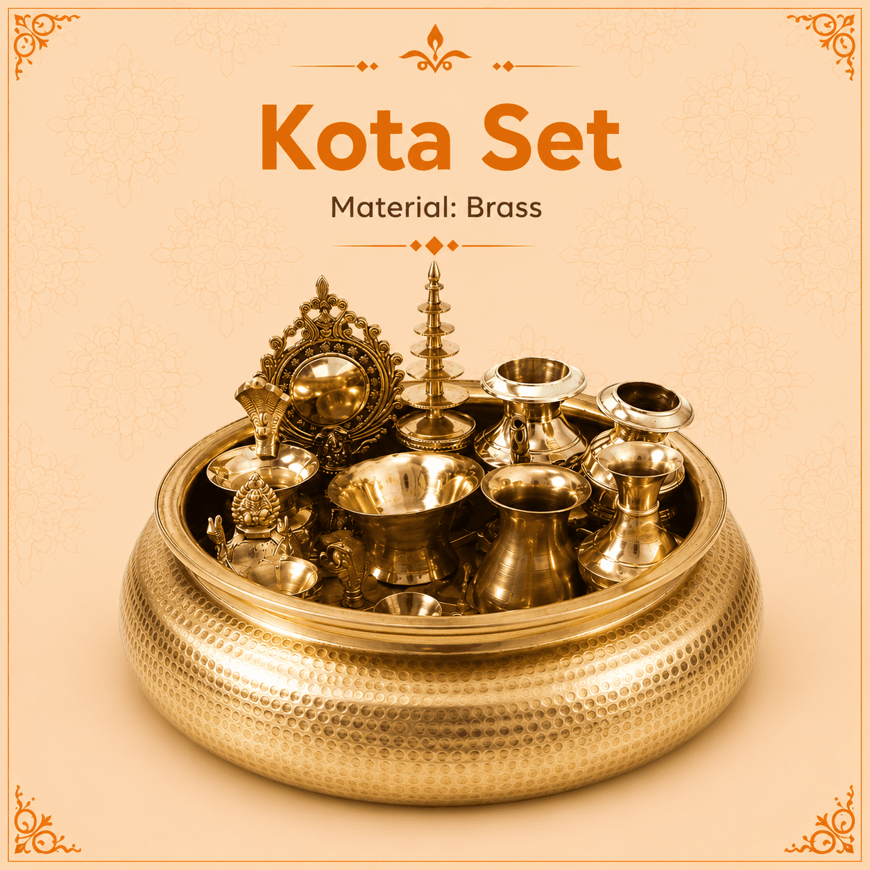 Ranimahal Brass Kota Set – Traditional Handcrafted Pooja & Dining Set