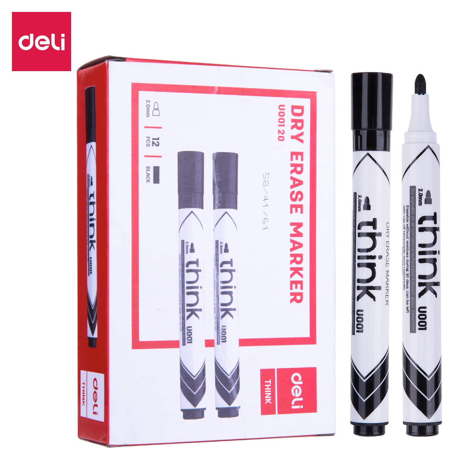 Deli Deli EU00120 Whiteboard Marker | 2mm Bullet Tip Dry Erase Marker for Office, School & Classroom stationary, toys &… — thumbnail 2 of 5