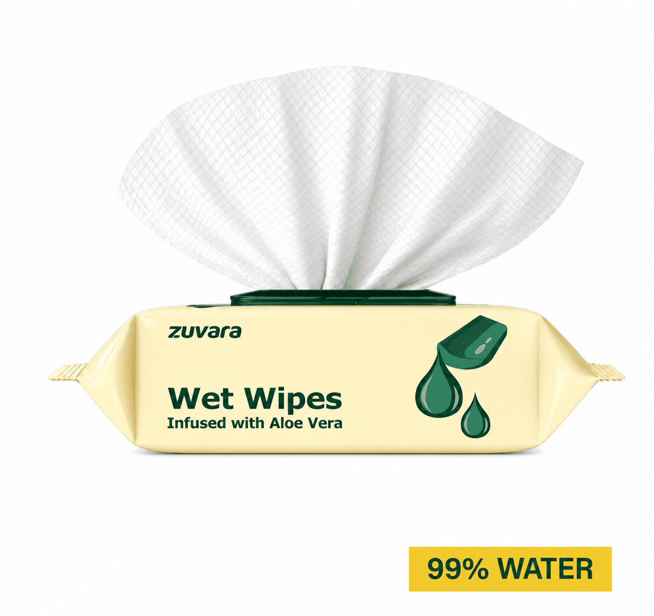 Zuvara Value Wet Wipes with Aloe Vera (80 Pulls)