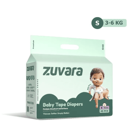 Zuvara Premium Tape Diaper Small (Pack of 40)