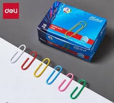 Deli EZ025 28mm Color Paper Clip | Multicolor Vinyl Coated Paper Clips for Office, School & Home