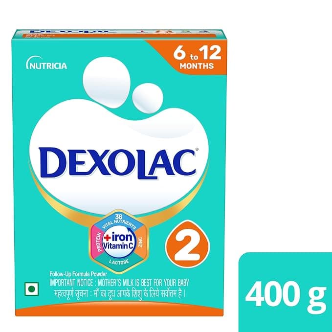 Dexolac Follow-Up Infant Formula Milk Powder Stage 2 400g | For Babies 6–12 Months | 36 Vital Nutrients
