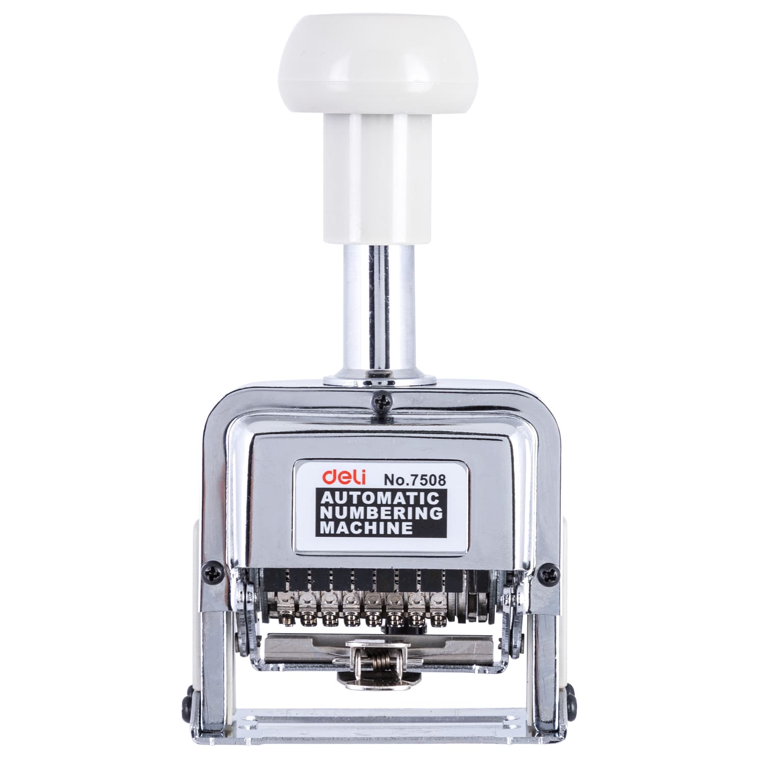 Deli E7508 8-Digit Automatic Numbering Machine | Self-Inking Sequential Number Stamp