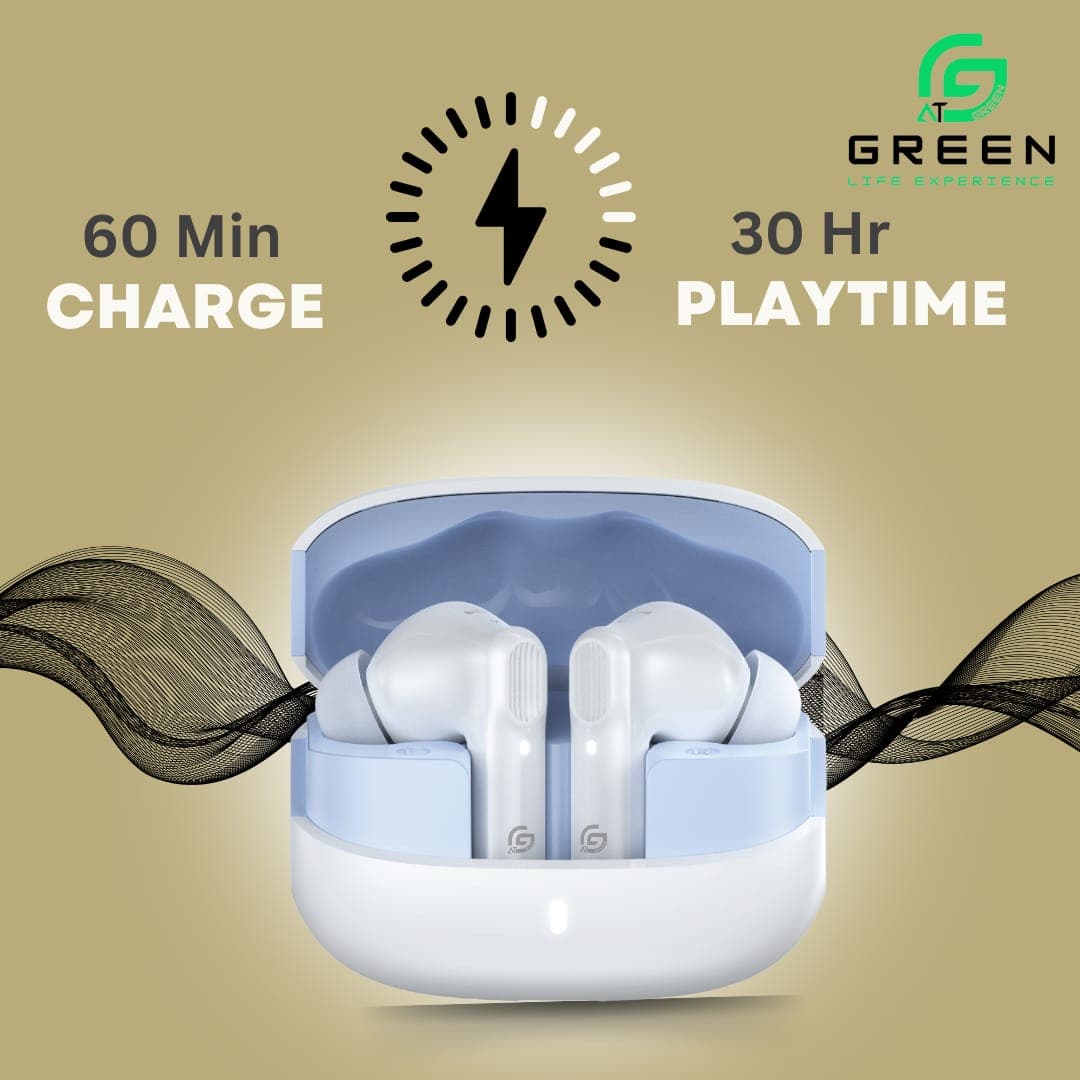 Greenlife Green Airbeat-520 Dual Mic ENC Earbuds | 30 Hours Playtime, IPX4 Waterproof, 13mm Driver electronics — thumbnail 9 of 11