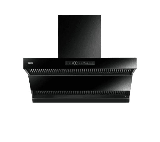 GLEN Auto Clean Chimney 60cm with Double Draft Suction, BLDC Motor & Inverter Technology 1600 m³/h – Black CH 6076 AC