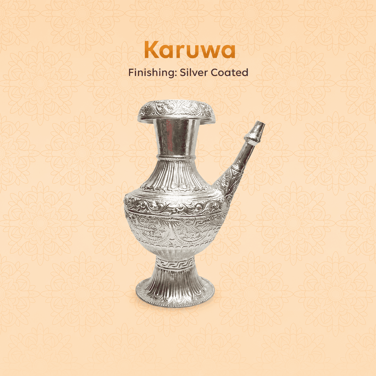 Silver Coated Karuwa – Traditional Decorative & Religious Water Vessel