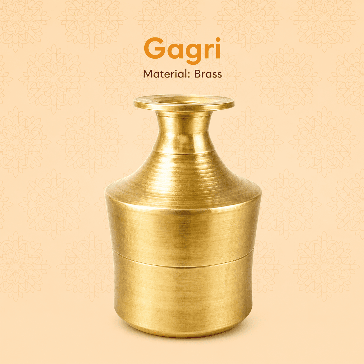 Ranimahal Brass Gagri 15 Inch – Traditional Handcrafted Water Vessel