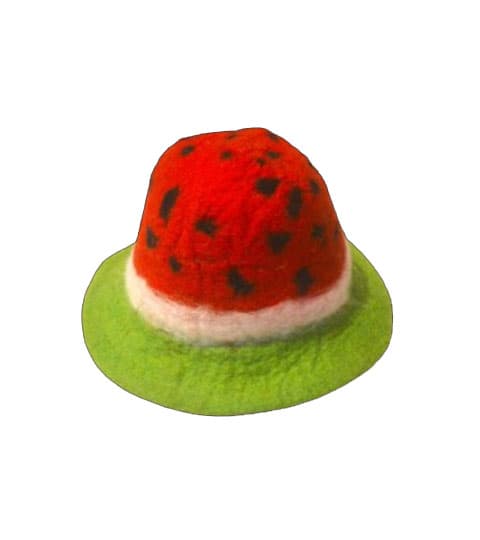 Mithila Handmade Felt Watermelon Hat – Colorful Handmade Nepali Handicraft Cap