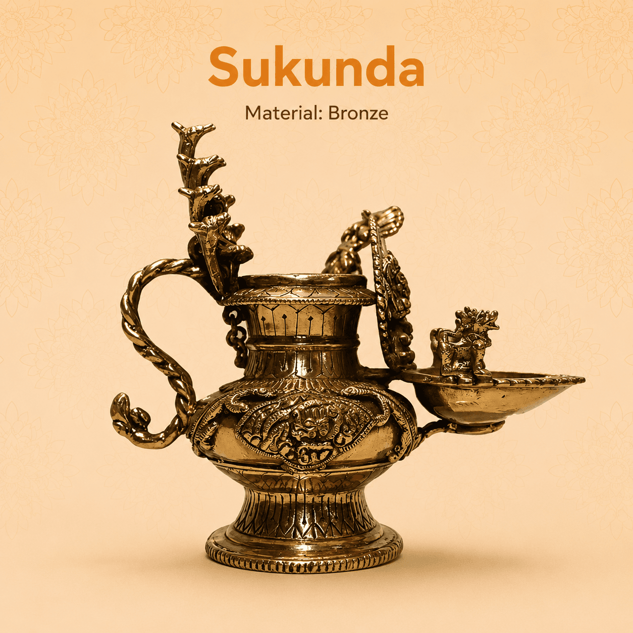 Ranimahal Sukunda Bronze 8 Inch – Handmade Traditional Oil Lamp
