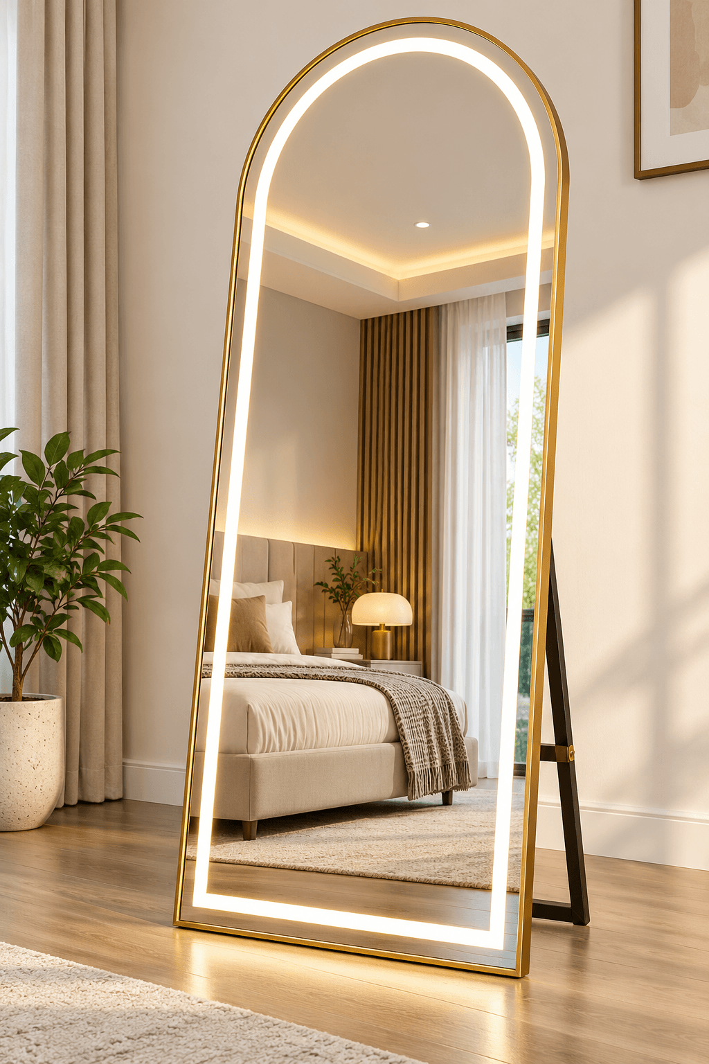 Modern Arched Full-Length Floor Mirror – Elegant Standing Mirror for Bedroom & Living Room daily essentials & lifestyle