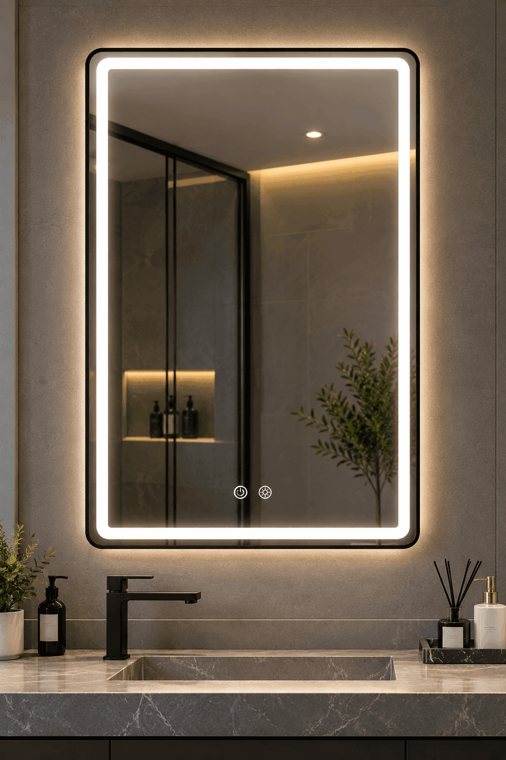 Modern LED Rectangular Bathroom Wall Mirror – Luxury Illuminated Vanity Mirror daily essentials & lifestyle