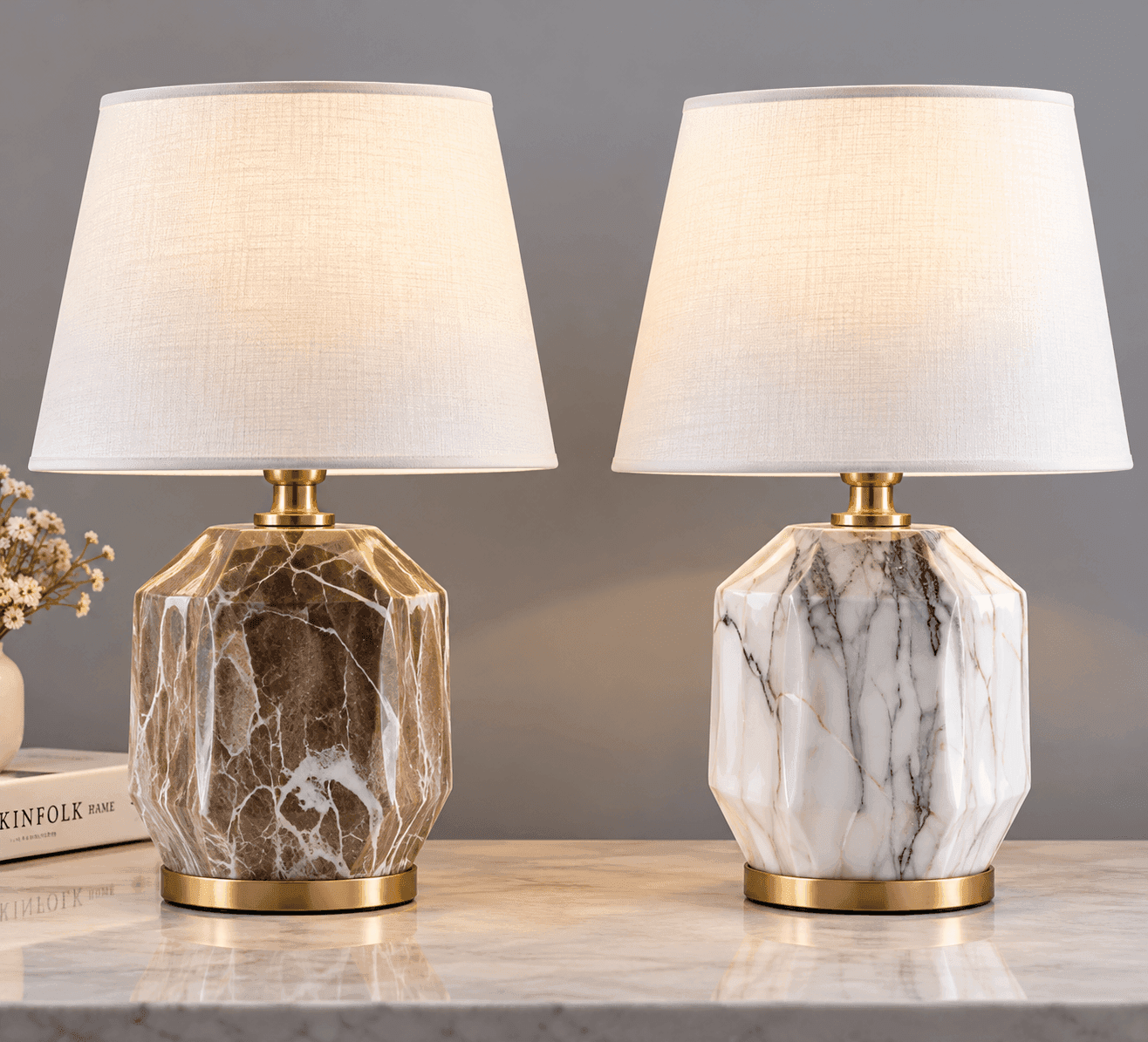 Lala G Luxe Marble Ceramic Table Lamp – Elegant Modern Home Decor daily essentials & lifestyle