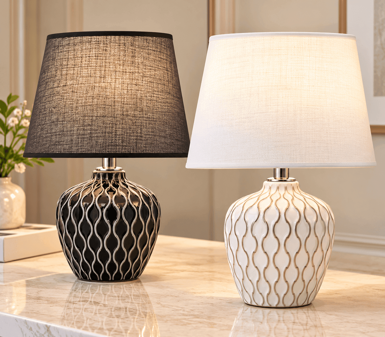 Lala G Nordic Textured Ceramic Table Lamp – Modern Home Decor daily essentials & lifestyle