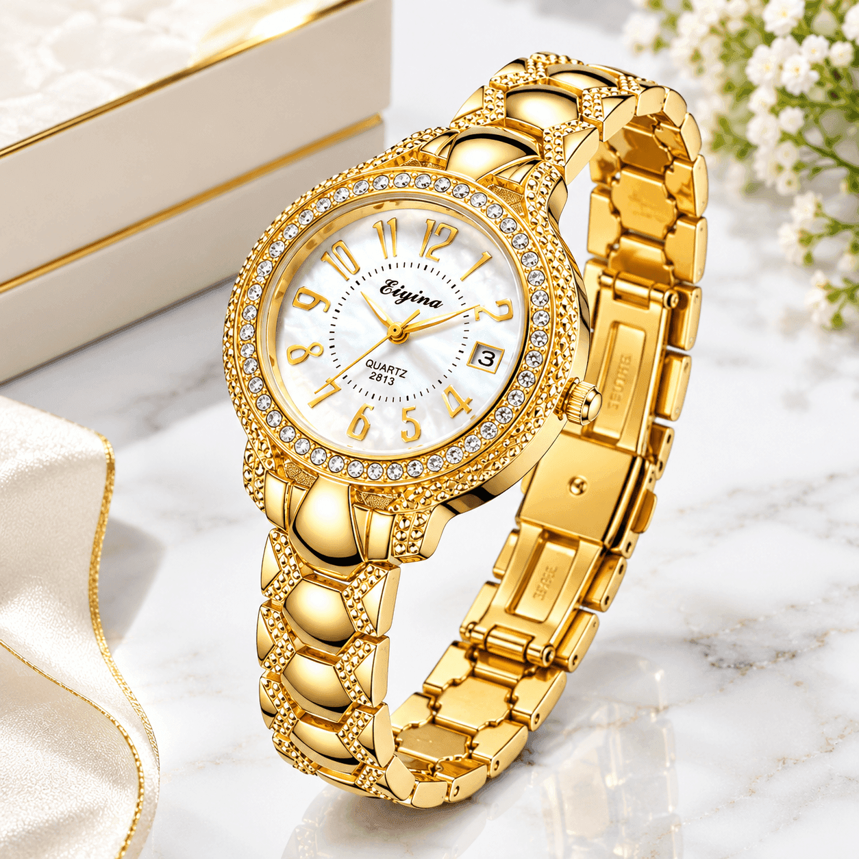 Eiyina Gold Crystal Ladies Watch | 1 Year Warranty electronics