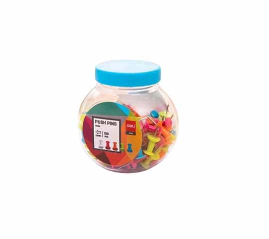 Deli Push Pin EOO54 – 144 Qty (24 Jars/Box) Office & Notice Board Pins