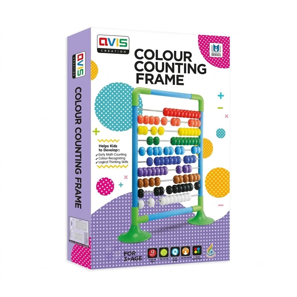Abacus Colour Counting Frame | Wooden Learning Counting Rack for Kids