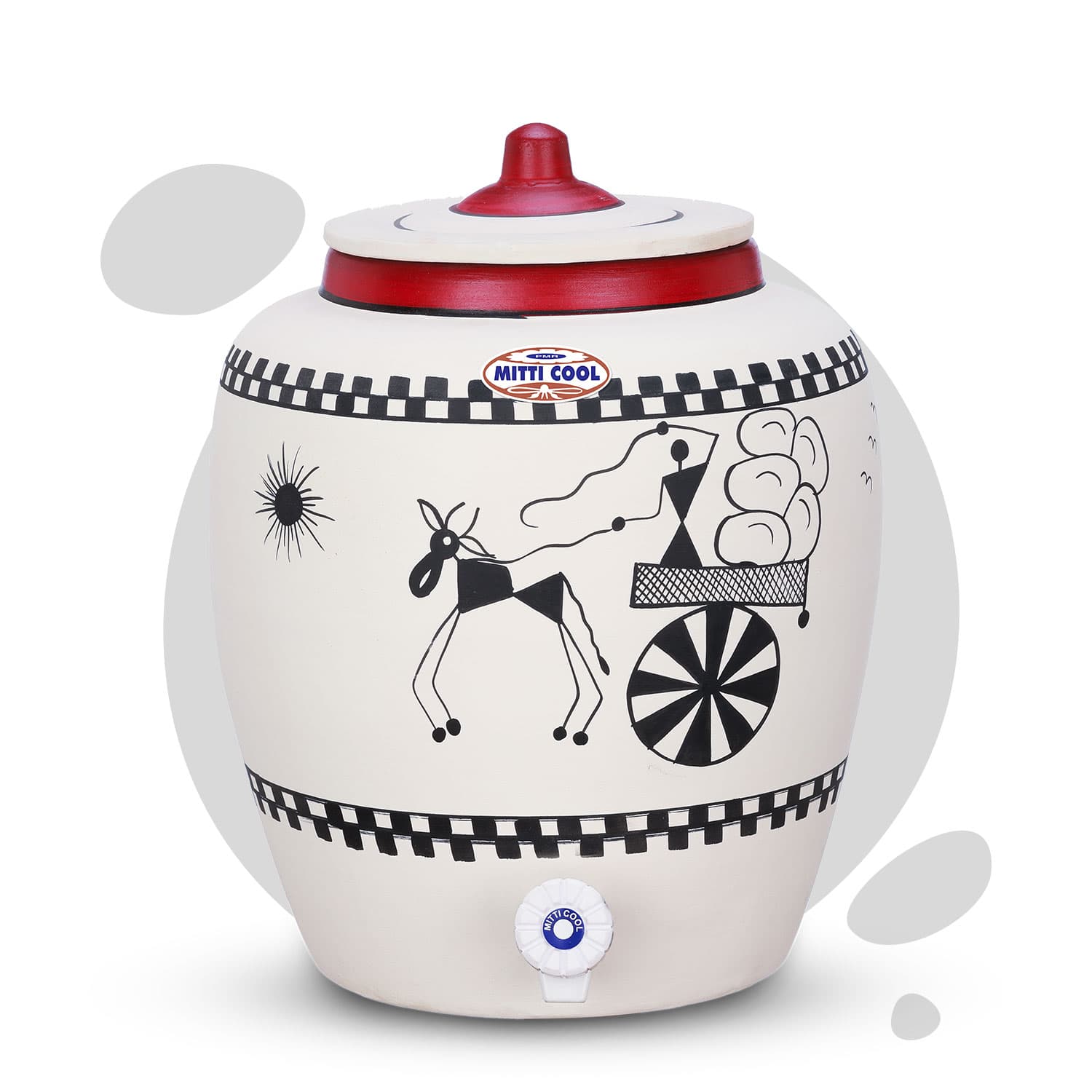 Mitti Cool Clay Water Pot Cart 11 Litre – Natural Earthen Water Cooler