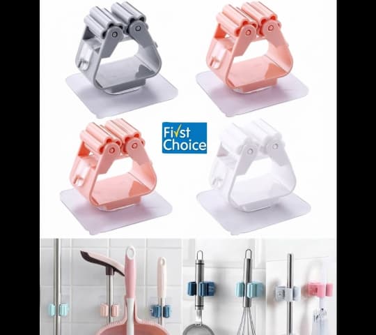 Mop Holder | Wall Mounted Broom & Mop Organizer for Home