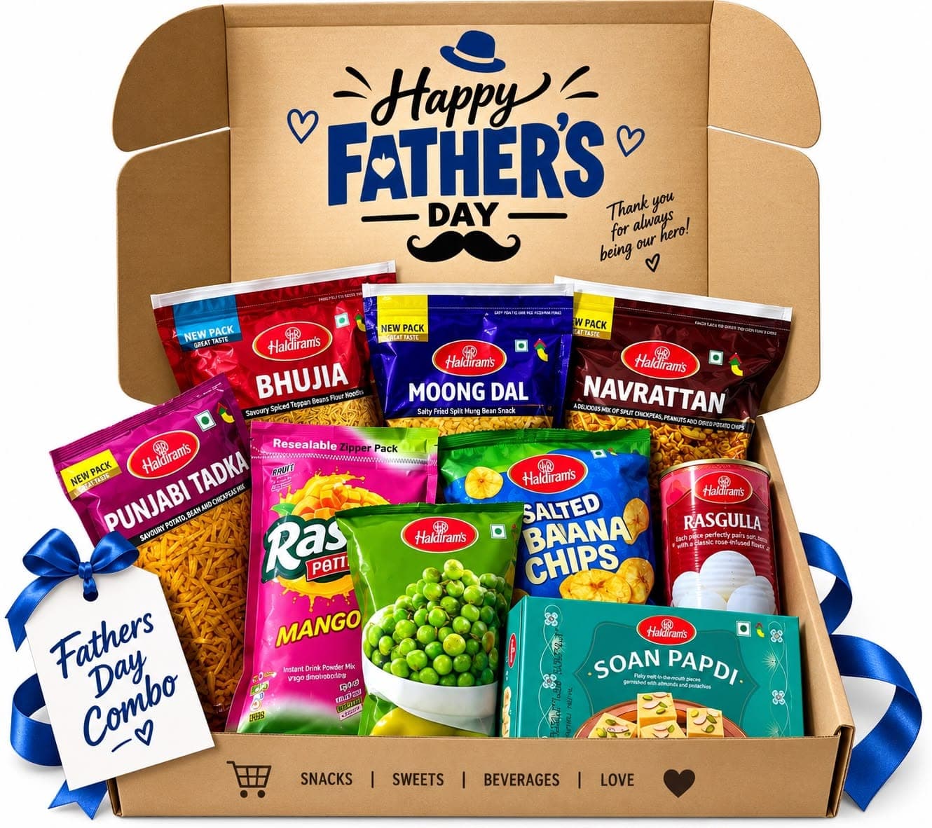 Haldiram’s Ultimate Snack & Sweet Gift Hamper – Bhujia, Moong Dal, Navratan, Punjabi Tadka, Rasgulla, Soan Papdi & More