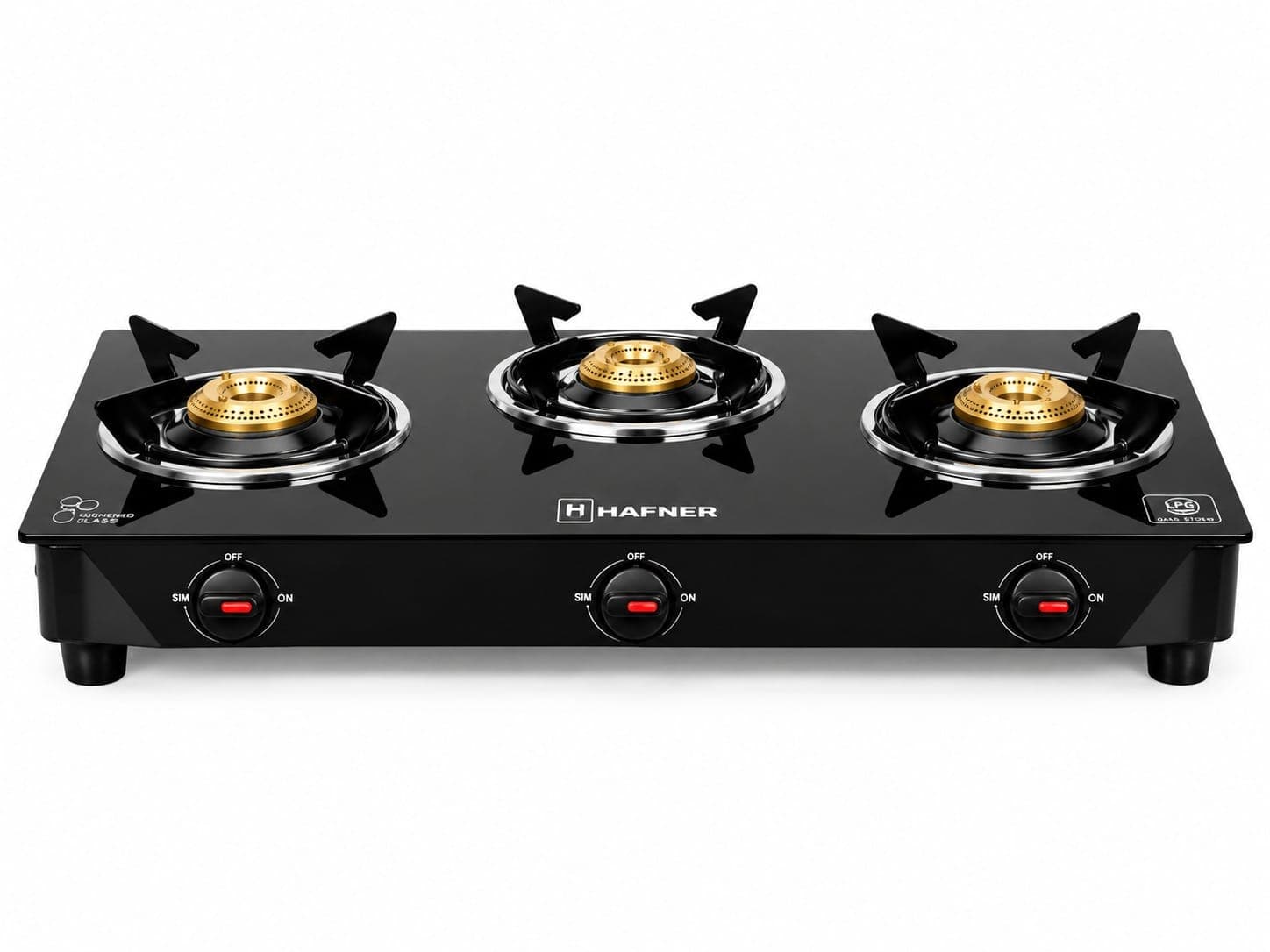 Hafner Star 3B Non Automatic Gas Stove – 3 Burner Kitchen Gas Stove