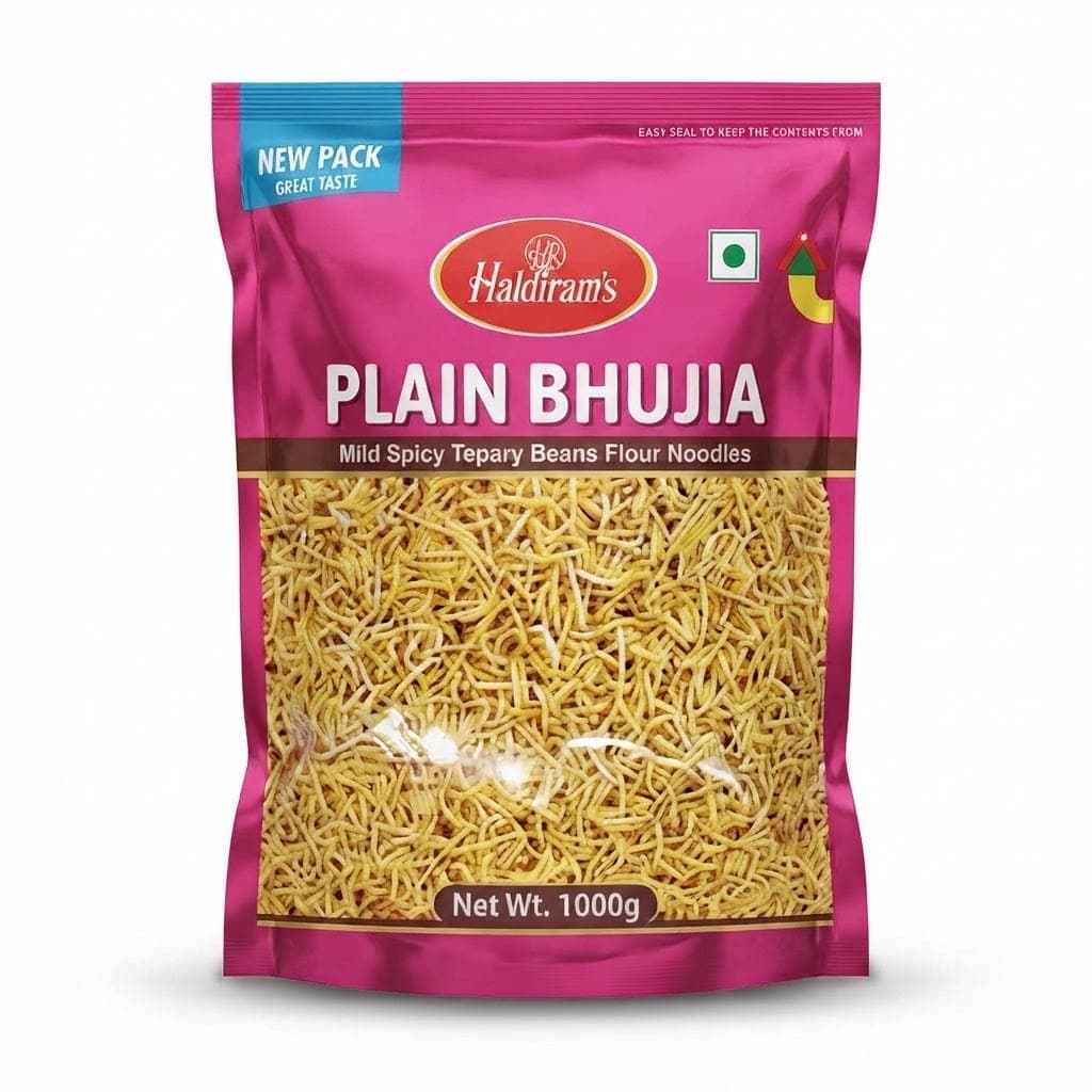 Haldiram’s Bhujia Plain | Crispy & Crunchy Indian Namkeen Meta Description