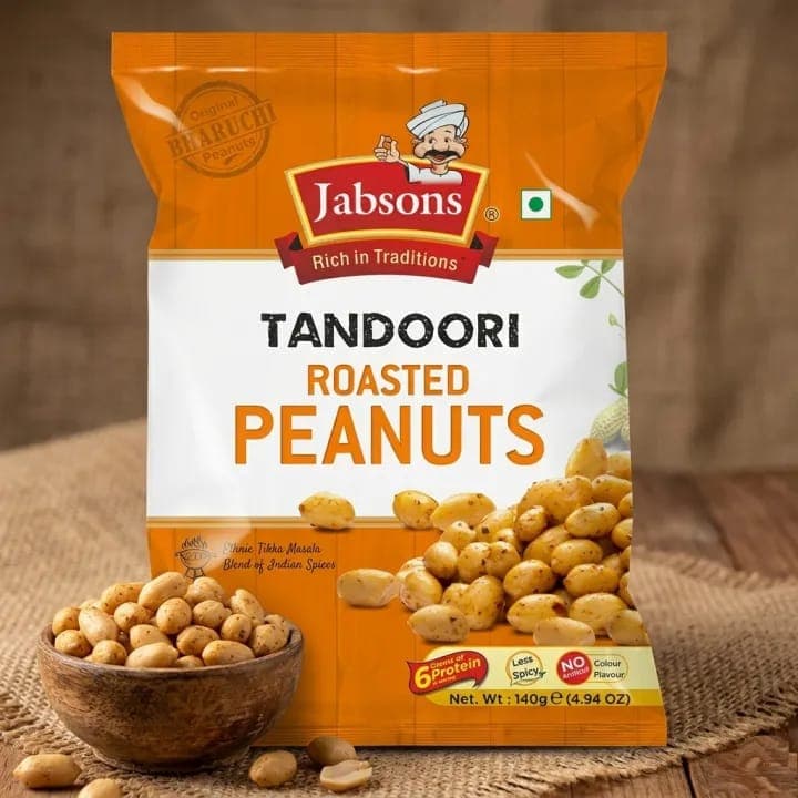 Jabsons Foods Roasted Peanuts – Tandoori Flavour 140g