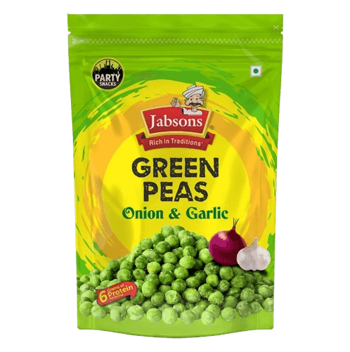 Jabsons Green Peas Onion Garlic Namkeen 400g | Crunchy Snack