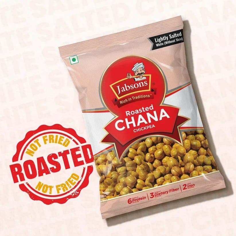 White Salted Roasted Chana | Crunchy & Healthy Roasted Chickpeas Snack
