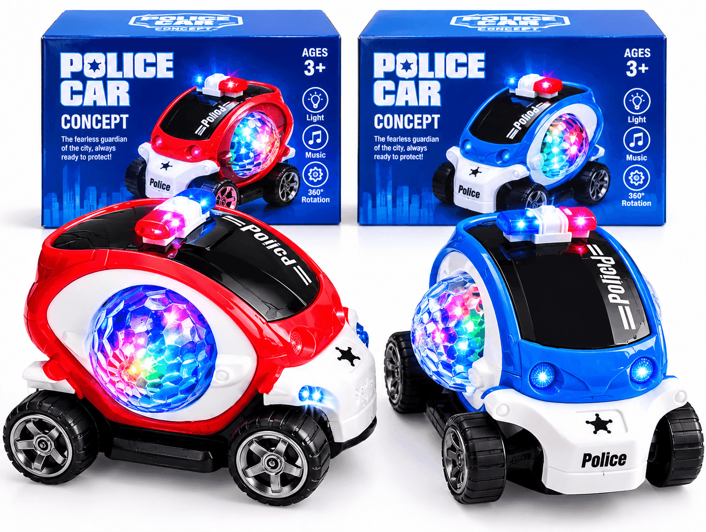 Electric Police Car Toy with Lights & Music