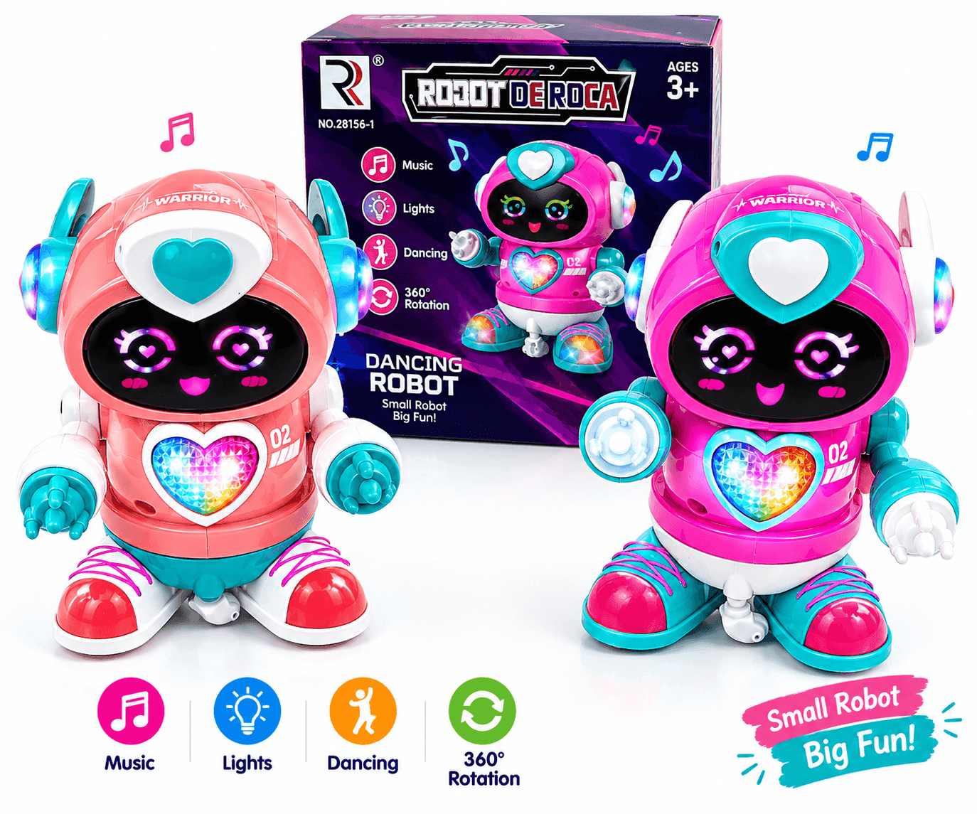 Interactive Dancing Robot Toy for Kids with LED Lights