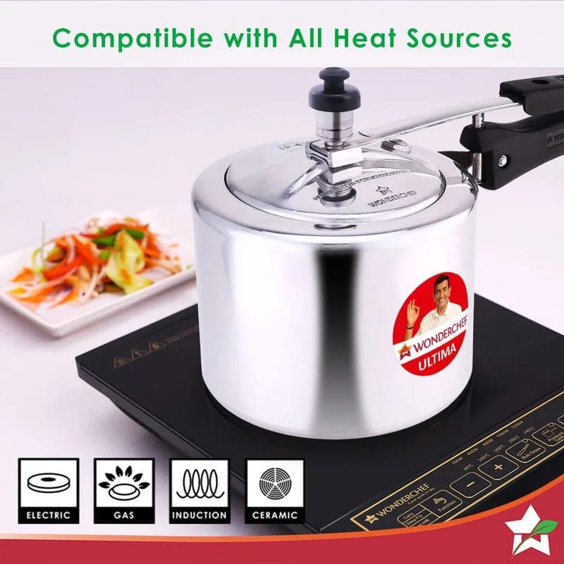 Wonderchef Wonderchef Ultima Inner Lid Pressure Cooker 3L & 5L | 3.25mm Heavy Encapsulated Bottom | Bakelite Handles |… — image 1 of 5