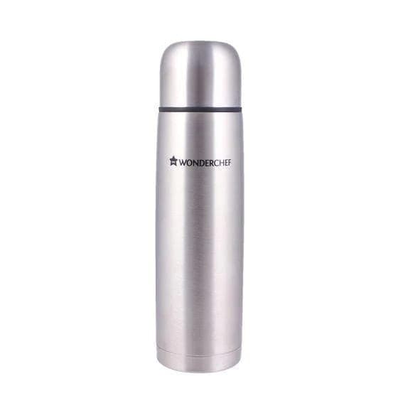 Wonderchef Aqua-Bot 1000ml Stainless Steel Vacuum Flask | Double Wall Insulated | Hot & Cold | Spill & Leak Proof | | 2-Year Warranty