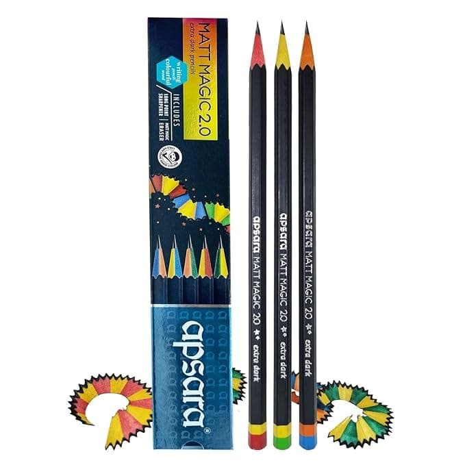 Apsara Matt Magic Pencil 2.0 Extra Dark Pack of 10 | Smooth Writing Pencil