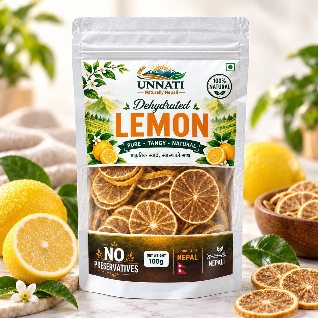Unnati Dehydrated Lemon 100g | Dried Lemon Slices | Tangy Citrus Snack & Garnish daily essentials & lifestyle