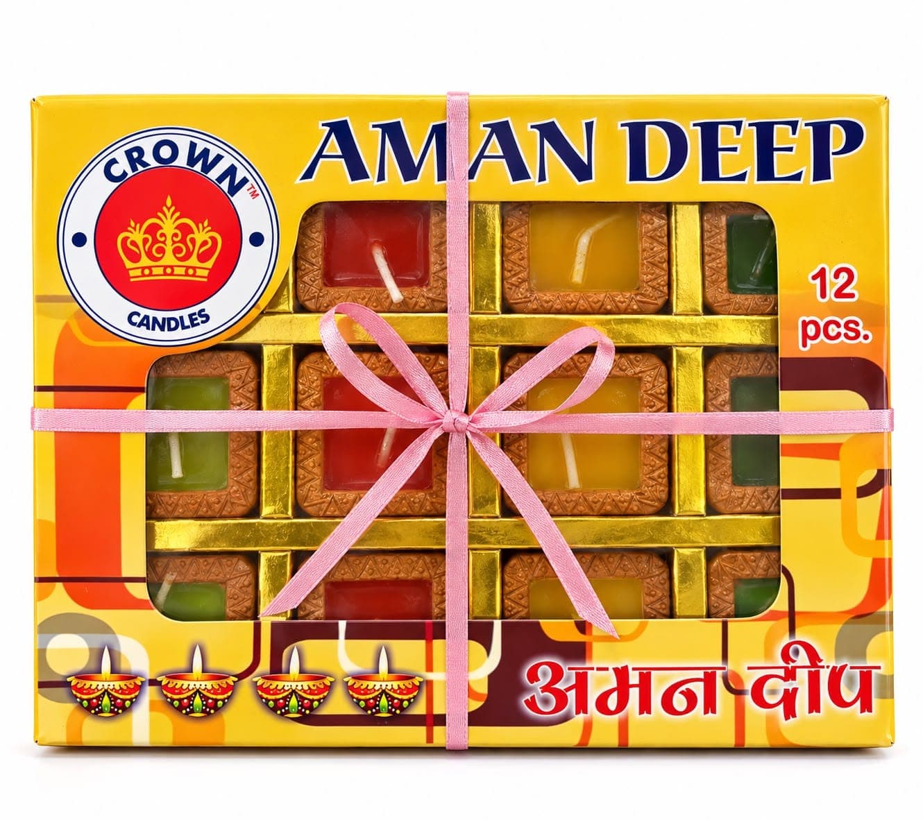 Aman Deep Candles 12 Pcs for Diwali, Tihar & Home Decoration